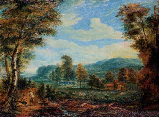 Jacques d'Arthois - Wood along a River with Figures