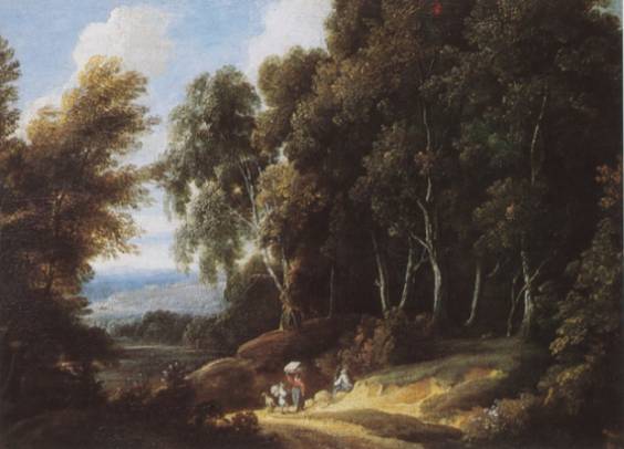 Jacques d'Arthois - Sandy Road in a Hilly Landscape