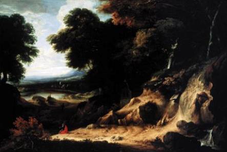 Jacques d'Arthois - Landscape with Waterfall
