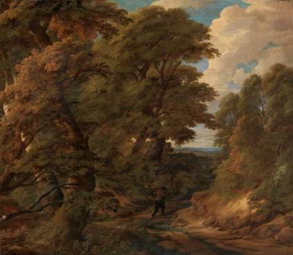 Jacques d'Arthois - Wood Gatherer on a Forest Road