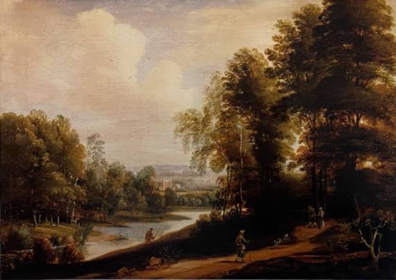Jacques d'Arthois - Travellers in a Wooded River Landscape
