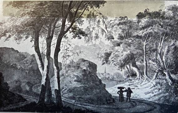 Jacques d'Arthois - Wooded View with two travellers