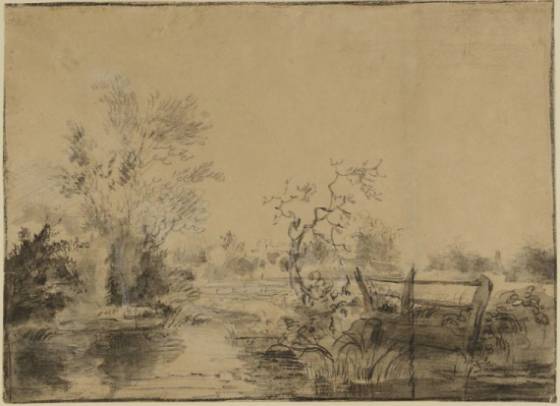 Jacques d'Arthois - Pond Landscape with a Village in the Background