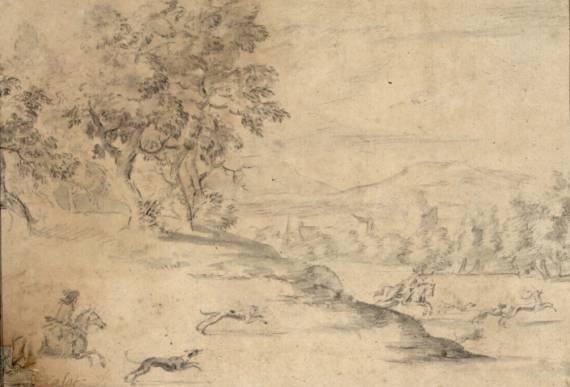 Jacques d'Arthois - Landscape with Stag Hunt
