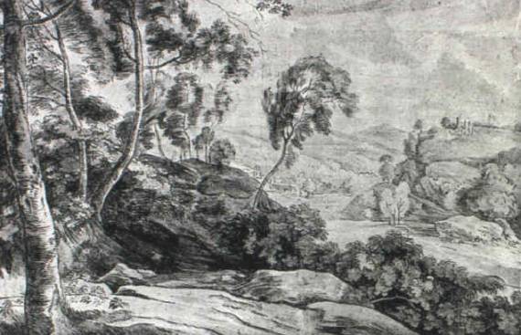 Jacques d'Arthois - Landscape with a View from a Wooded Slope Across the Valley