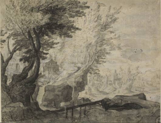 Jacques d'Arthois - Landscape with Bridge and Buildings