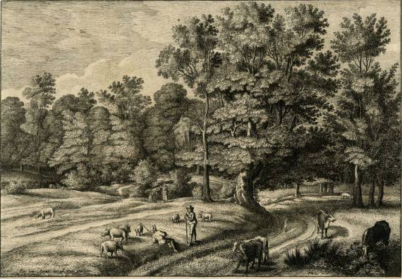 Jacques d'Arthois - Cattle and Pigs Herders in a Wooded Landscape (I)