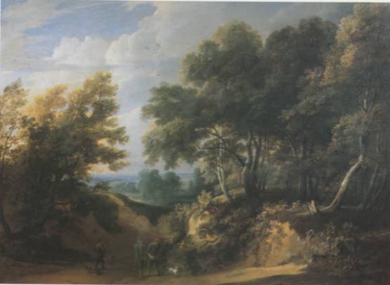 Jacques d'Arthois - Flemish Landscape with a View into the Distance, Ruine und a Town