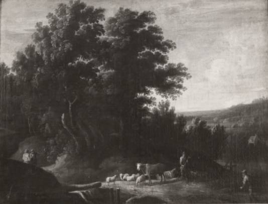Jacques d'Arthois - Wooded Landscape with a Sheperd and his Flock