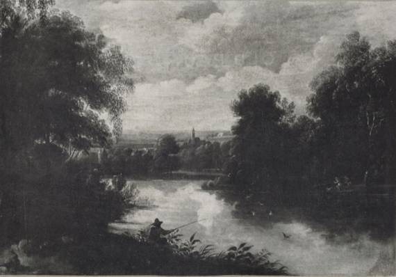 Jacques d'Arthois - Landscape with a Fisherman