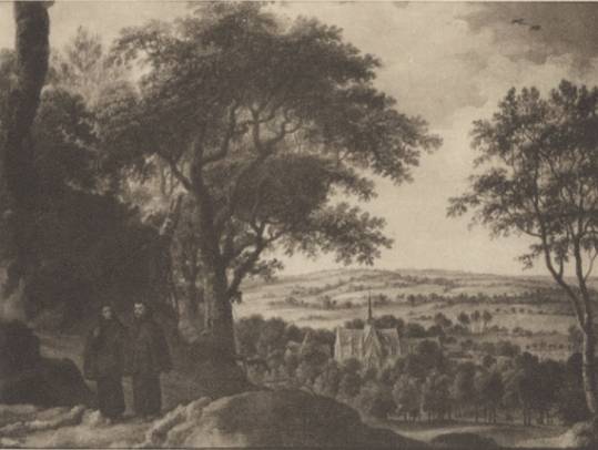Jacques d'Arthois - Landscape with two monks