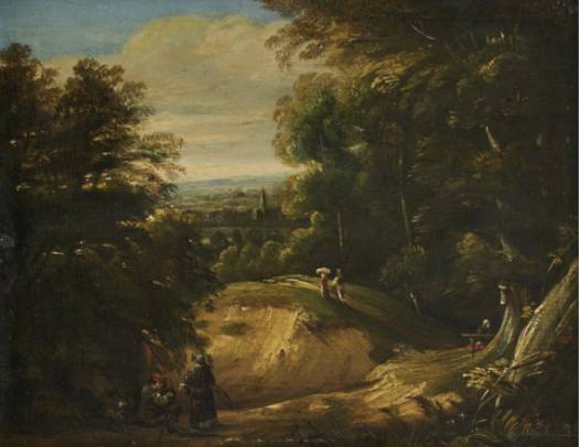 Jacques d'Arthois - Figures in a Wooded Landscape