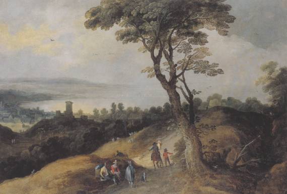 Jacques d'Arthois - Hilly Wooded Landscape at Water Edge