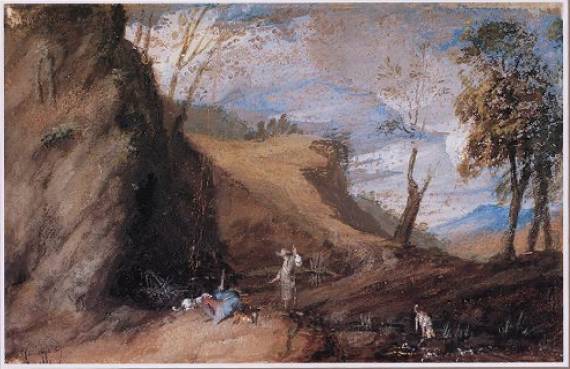 Jacques d'Arthois - Two Hunters Resting by a Spring