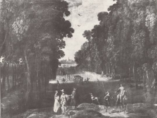 Jacques d'Arthois - Elegant Company Strolling in an Avenue of Trees