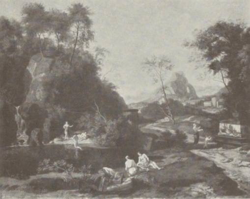 Jacques d'Arthois - Wooded Landscape with Women Bathing