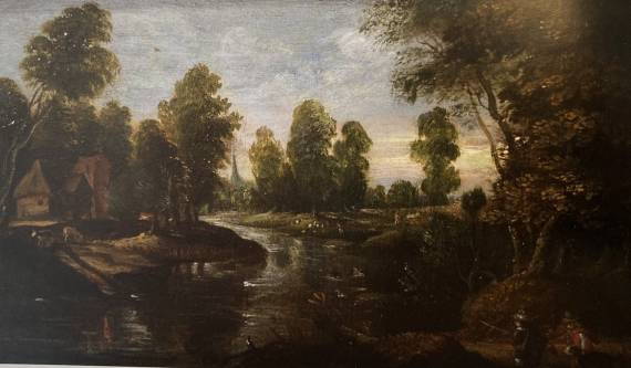Jacques d'Arthois - Hunters on the Lookout in a River Landscape