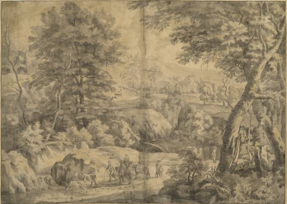 Jacques d'Arthois - Travellers in a Wooded and Rocky Landscape