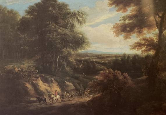 Jacques d'Arthois - Wood Edge with Travelers
