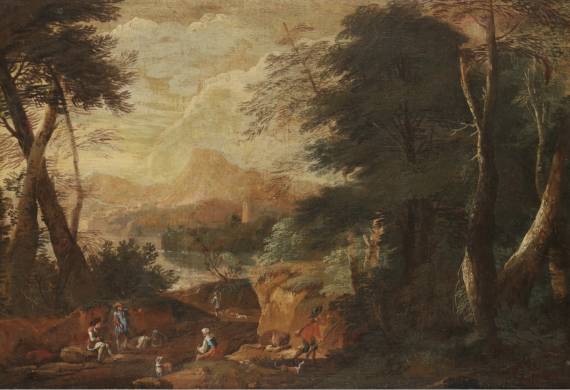 Jacques d'Arthois - Hunters in a Forest
