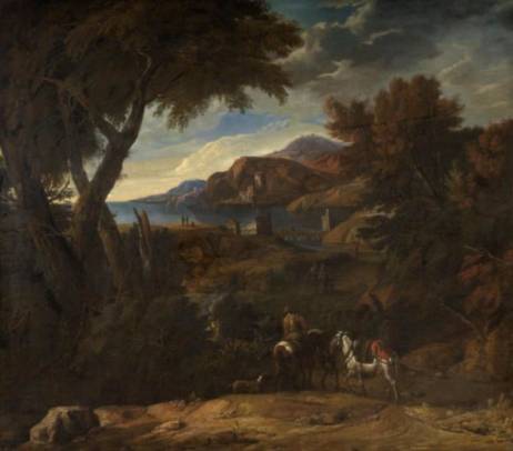 Jacques d'Arthois - Landscape with Pack Mules