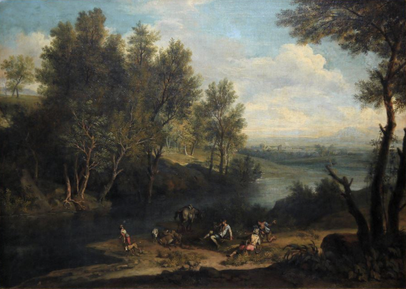 Hunting Party Camping by a Body of Water