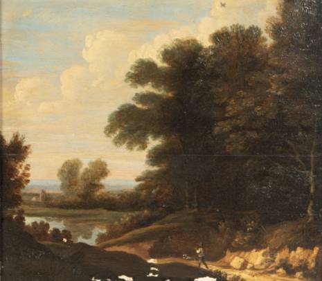 Jacques d'Arthois - A Hunter with his Dog