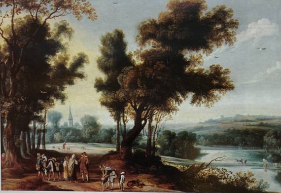 Jacques d'Arthois - Peasants Conversing in the Countryside