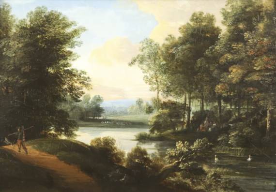 Jacques d'Arthois - Landscape with Hunters