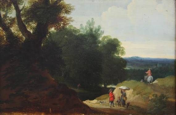 Jacques d'Arthois - Hilly Forest Area with Distant View