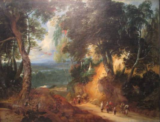 Jacques d'Arthois - The Soignes Forest with Market Vendors
