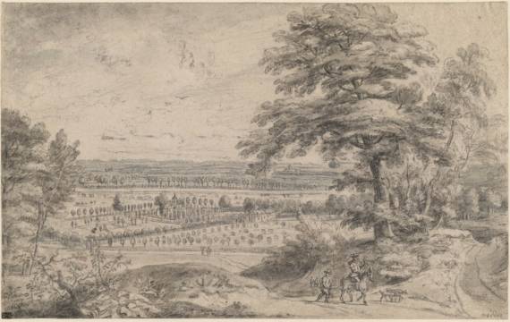 Jacques d'Arthois - Panorama Landscape with Falconers