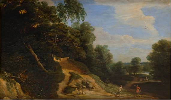 Jacques d'Arthois - Landscape with Hunters