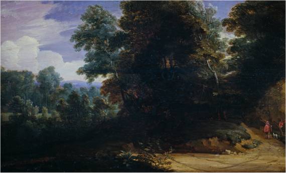 Jacques d'Arthois - Landscape with Hunters