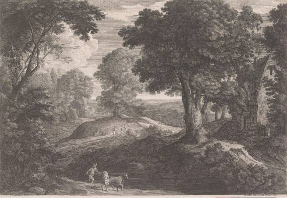 Jacques d'Arthois - Wooded Landscape with a House and a Shepherd near a Pond