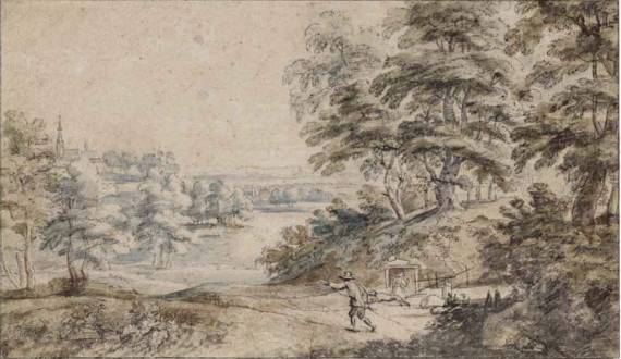 Jacques d'Arthois - A Wooded Landscape with a Hunter