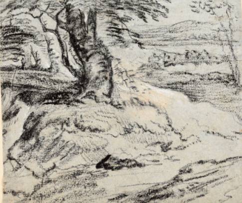 Jacques d'Arthois - Country Road with a Thick Tree Trunk