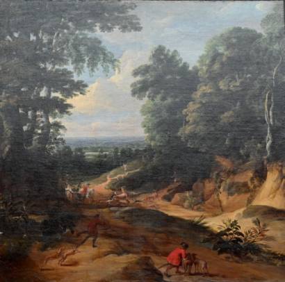 Jacques d'Arthois - Landscape with Stag Hunt