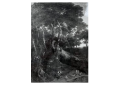Work 5166: Sheperds and their Flock in a Wooded Landscape