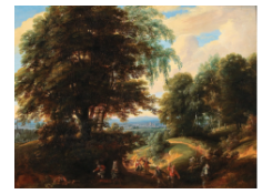 Work 5130: A Wooded Landscape with Villagers Celebrating
