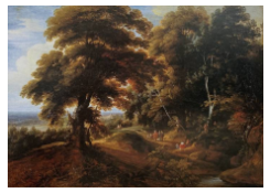Work 6085: A Wooded Landscape with Elegant Figures on a Path