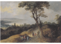 Work 6746: Hilly Wooded Landscape at Water Edge
