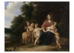 Work 6975: Maria With Infant Jesus And Putti before Wooded Landscape