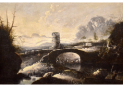 Work 7044: Fantastic Winter Landscape With Bridge